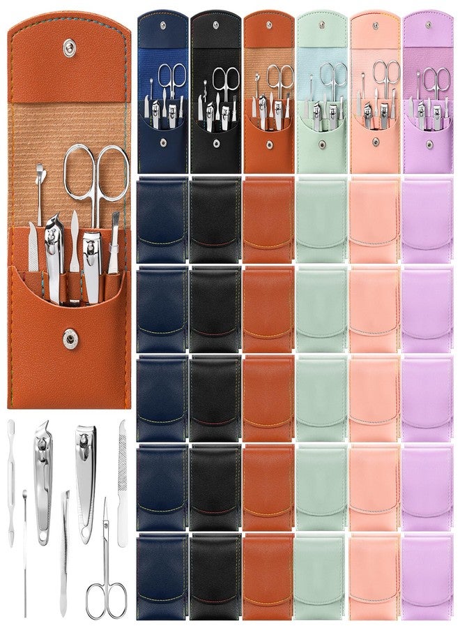 Leriton 60 Sets Travel Manicure Set Professional Nail Set 7 in 1 Stainless Steel Manicure Kit Grooming Kits Nail Care Tools with Care Tools Beauty Scissors Tweezers Gifts(Vintage Color) - Image 1